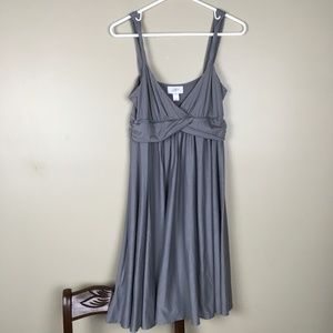 ATL Ann Taylor Loft KNIT SUNDRESS GRAY HIGH WAIST